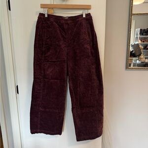 Pilcro Anthropologie Corduroy Barrel Pants in Burgundy